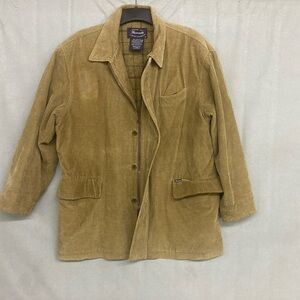Faconnable Tan Lightweight Shirt Jacket Corduroy XL zip and button up